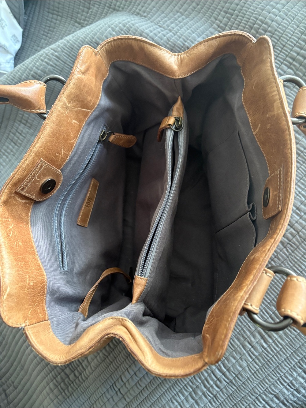Frye Tan Leather Shoulder Tote - Picture 4 of 5